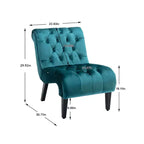 Poltrona in velluto con gambe in legno