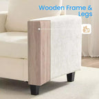 Divano Sezionale Loveseat in Ciniglia da 142,2 cm con Cuscini a Molle Insacchettate e Piedini in Legno Massello, 2 Posti