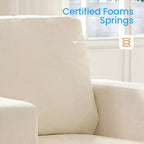 Divano Sezionale Loveseat in Ciniglia da 142,2 cm con Cuscini a Molle Insacchettate e Piedini in Legno Massello, 2 Posti