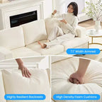 Divano Sezionale Loveseat in Ciniglia da 142,2 cm con Cuscini a Molle Insacchettate e Piedini in Legno Massello, 2 Posti