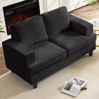 Divano Sezionale Loveseat in Ciniglia da 142,2 cm con Cuscini a Molle Insacchettate e Piedini in Legno Massello, 2 Posti