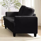 Divano Sezionale Loveseat in Ciniglia da 142,2 cm con Cuscini a Molle Insacchettate e Piedini in Legno Massello, 2 Posti