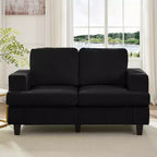Divano Sezionale Loveseat in Ciniglia da 142,2 cm con Cuscini a Molle Insacchettate e Piedini in Legno Massello, 2 Posti