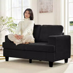 Divano Sezionale Loveseat in Ciniglia da 142,2 cm con Cuscini a Molle Insacchettate e Piedini in Legno Massello, 2 Posti