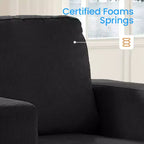 Divano Sezionale Loveseat in Ciniglia da 142,2 cm con Cuscini a Molle Insacchettate e Piedini in Legno Massello, 2 Posti