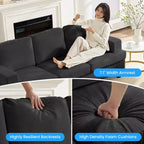 Divano Sezionale Loveseat in Ciniglia da 142,2 cm con Cuscini a Molle Insacchettate e Piedini in Legno Massello, 2 Posti
