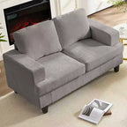 Divano Sezionale Loveseat in Ciniglia da 142,2 cm con Cuscini a Molle Insacchettate e Piedini in Legno Massello, 2 Posti