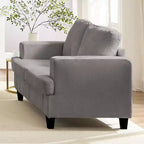 Divano Sezionale Loveseat in Ciniglia da 142,2 cm con Cuscini a Molle Insacchettate e Piedini in Legno Massello, 2 Posti