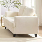 Divano Sezionale Loveseat in Ciniglia da 142,2 cm con Cuscini a Molle Insacchettate e Piedini in Legno Massello, 2 Posti
