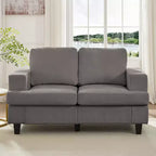 Divano Sezionale Loveseat in Ciniglia da 142,2 cm con Cuscini a Molle Insacchettate e Piedini in Legno Massello, 2 Posti