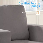 Divano Sezionale Loveseat in Ciniglia da 142,2 cm con Cuscini a Molle Insacchettate e Piedini in Legno Massello, 2 Posti
