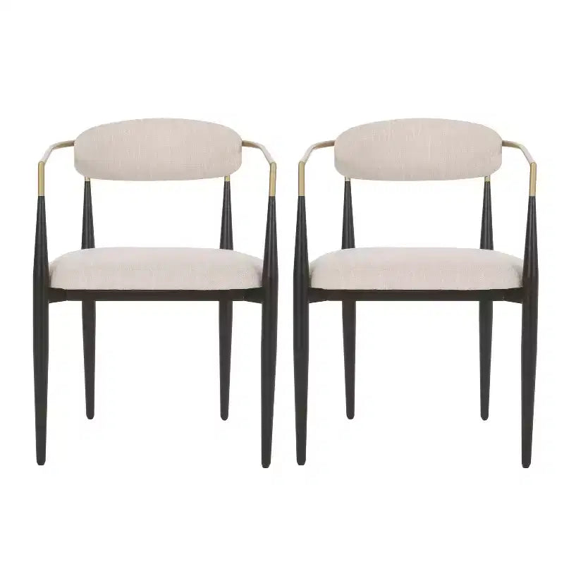 Sedie da pranzo moderne imbottite con struttura in ferro e schienale aperto a stuzzicadenti, set da 2, 57,8 L x 55,2 P x 80 A cm, portata 136 kg