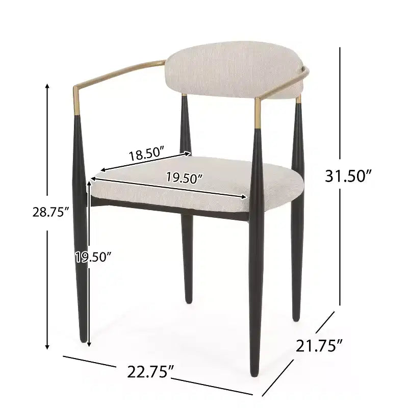 Sedie da pranzo moderne imbottite con struttura in ferro e schienale aperto a stuzzicadenti, set da 2, 57,8 L x 55,2 P x 80 A cm, portata 136 kg