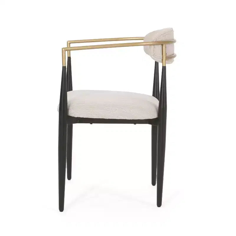 Sedie da pranzo moderne imbottite con struttura in ferro e schienale aperto a stuzzicadenti, set da 2, 57,8 L x 55,2 P x 80 A cm, portata 136 kg