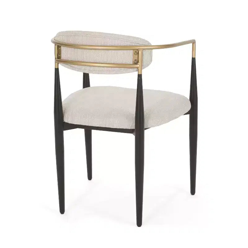 Sedie da pranzo moderne imbottite con struttura in ferro e schienale aperto a stuzzicadenti, set da 2, 57,8 L x 55,2 P x 80 A cm, portata 136 kg