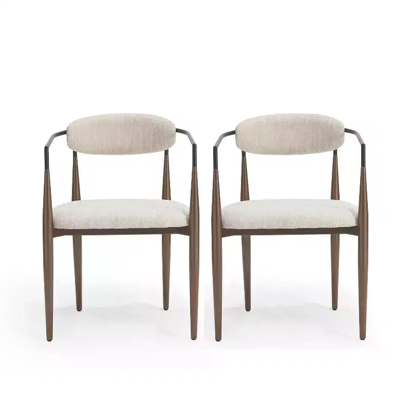 Sedie da pranzo moderne imbottite con struttura in ferro e schienale aperto a stuzzicadenti, set da 2, 57,8 L x 55,2 P x 80 A cm, portata 136 kg