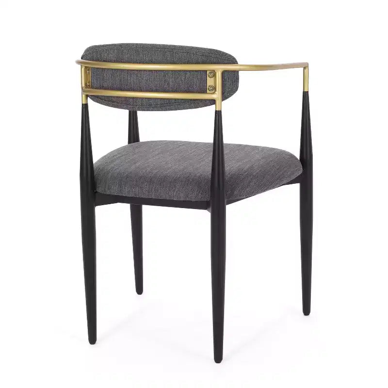 Sedie da pranzo moderne imbottite con struttura in ferro e schienale aperto a stuzzicadenti, set da 2, 57,8 L x 55,2 P x 80 A cm, portata 136 kg