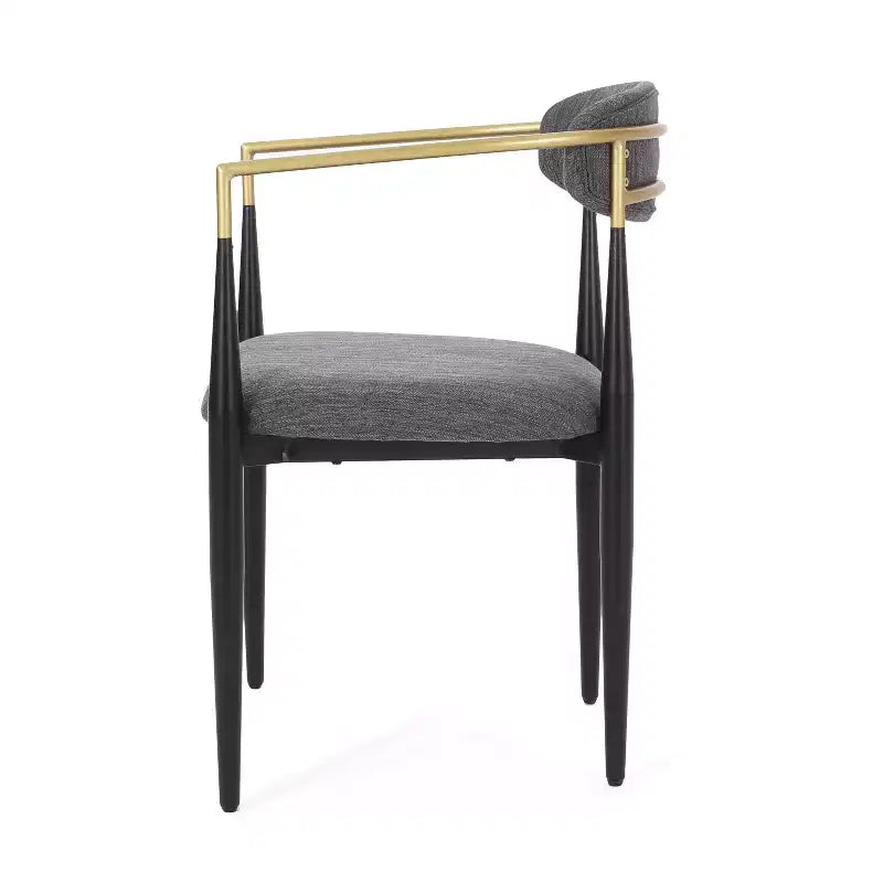 Sedie da pranzo moderne imbottite con struttura in ferro e schienale aperto a stuzzicadenti, set da 2, 57,8 L x 55,2 P x 80 A cm, portata 136 kg