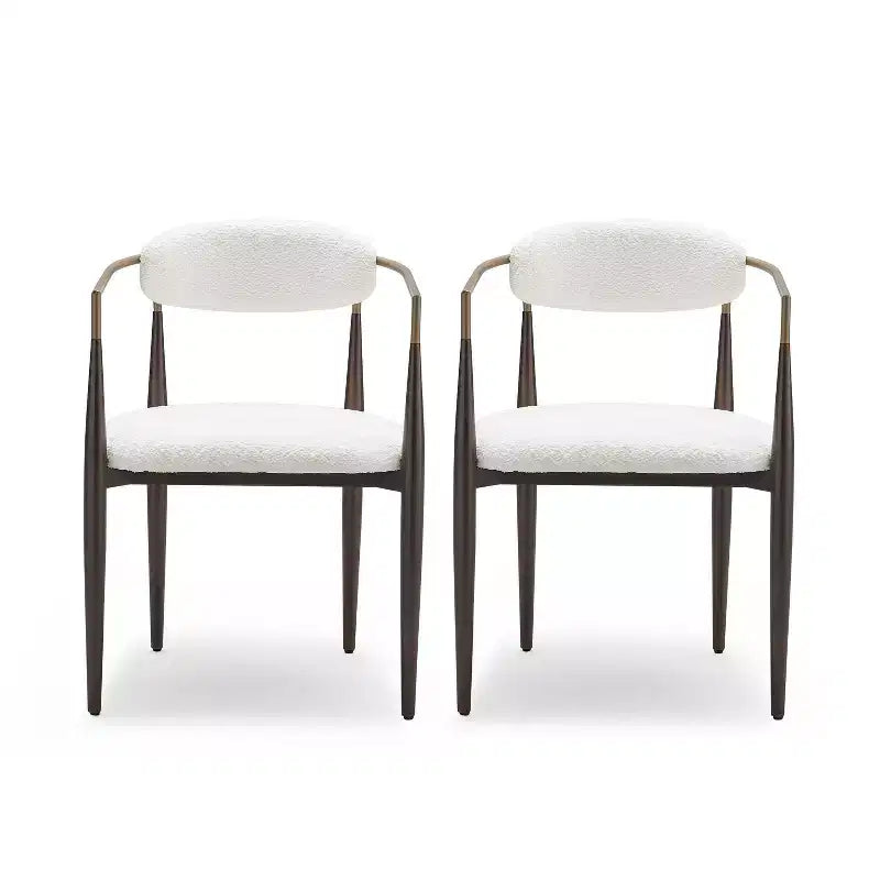 Sedie da pranzo moderne imbottite con struttura in ferro e schienale aperto a stuzzicadenti, set da 2, 57,8 L x 55,2 P x 80 A cm, portata 136 kg
