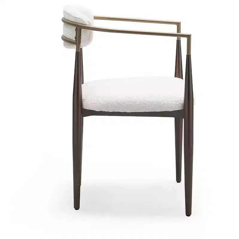 Sedie da pranzo moderne imbottite con struttura in ferro e schienale aperto a stuzzicadenti, set da 2, 57,8 L x 55,2 P x 80 A cm, portata 136 kg