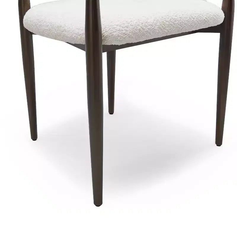 Sedie da pranzo moderne imbottite con struttura in ferro e schienale aperto a stuzzicadenti, set da 2, 57,8 L x 55,2 P x 80 A cm, portata 136 kg