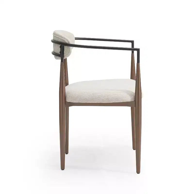 Sedie da pranzo moderne imbottite con struttura in ferro e schienale aperto a stuzzicadenti, set da 2, 57,8 L x 55,2 P x 80 A cm, portata 136 kg