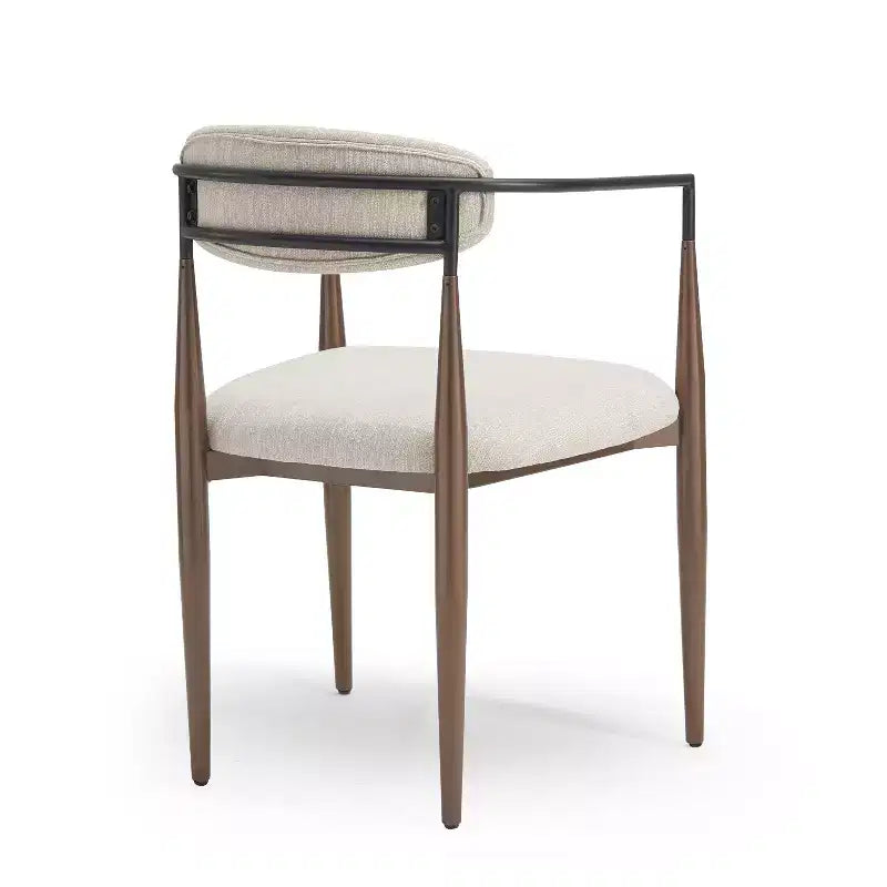 Sedie da pranzo moderne imbottite con struttura in ferro e schienale aperto a stuzzicadenti, set da 2, 57,8 L x 55,2 P x 80 A cm, portata 136 kg