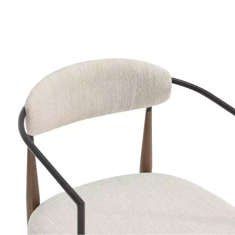 Sedie da pranzo moderne imbottite con struttura in ferro e schienale aperto a stuzzicadenti, set da 2, 57,8 L x 55,2 P x 80 A cm, portata 136 kg