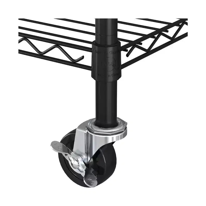 Scaffale in filo d'acciaio a 5 ripiani, 91,4 cm L x 35,6 cm P x 193 cm A, 136 kg per ripiano, certificato NSF, con ruote e piedini livellatori