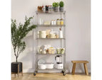 Scaffale a 5 ripiani in filo di acciaio, 91,4 cm L × 35,6 cm P × 193 cm A, 136,1 kg per ripiano, certificato NSF, con ruote e piedini di livellamento