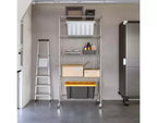 Scaffale a 5 ripiani in filo di acciaio, 91,4 cm L × 35,6 cm P × 193 cm A, 136,1 kg per ripiano, certificato NSF, con ruote e piedini di livellamento