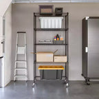 Scaffale a 5 ripiani in filo di acciaio, 91,4 cm L × 35,6 cm P × 193 cm A, 136,1 kg per ripiano, certificato NSF, con ruote e piedini di livellamento