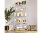 Scaffale a 5 ripiani in filo di acciaio, 91,4 cm L × 35,6 cm P × 193 cm A, 136,1 kg per ripiano, certificato NSF, con ruote e piedini di livellamento