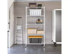 Scaffale a 5 ripiani in filo di acciaio, 91,4 cm L × 35,6 cm P × 193 cm A, 136,1 kg per ripiano, certificato NSF, con ruote e piedini di livellamento