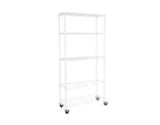 Scaffale a 5 ripiani in filo di acciaio, 91,4 cm L × 35,6 cm P × 193 cm A, 136,1 kg per ripiano, certificato NSF, con ruote e piedini di livellamento