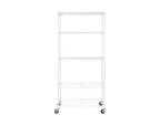 Scaffale a 5 ripiani in filo di acciaio, 91,4 cm L × 35,6 cm P × 193 cm A, 136,1 kg per ripiano, certificato NSF, con ruote e piedini di livellamento
