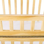 Culla Portatile Compatta in Legno con Ruote Bloccabili, 101,6 × 66,7 × 99,4 cm, Pino Naturale, Materasso da 61 × 96,5 cm Incluso