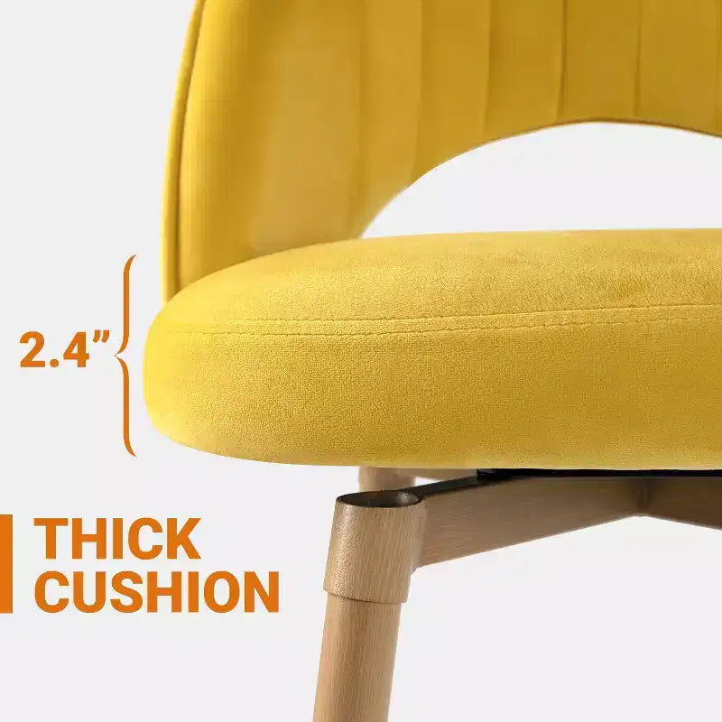 Sgabelli da bar girevoli in velluto ad altezza bancone con schienale curvo e gambe effetto legno, set da 3, seduta 44,5L x 40P cm