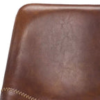 Sgabello da bancone con struttura in ferro, seduta e poggiapiedi in pelle, altezza fissa 61 cm, seduta 47 cm L × 36,1 cm P