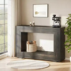 Farmhouse Rustic Wood Grain Console Table
