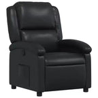 Manual Recliner Chair with Adjustable Back and Footrest, Gray Faux Leather