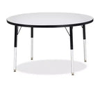 Round Activity Table for Kids, 106.7 cm × 106.7 cm, Adjustable Height, Black