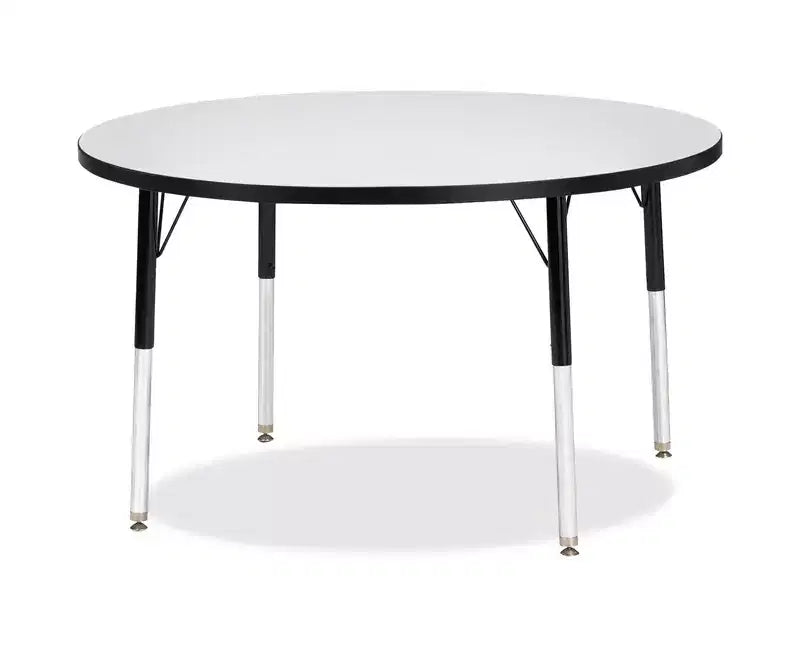 Tavolo rotondo per attività per bambini, 107 x 107 cm, altezza regolabile, nero