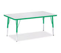 Jonti-Craft Berries Elementary Height Color Edge Rectangle Table (30 x 48) in Green