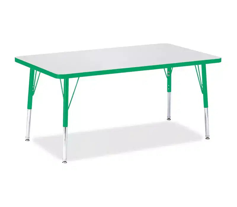 Jonti-Craft Berries Elementary Height Color Edge Rectangle Table (30 x 48) in Green