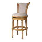 Beige Swivel Bar Chair with Solid Wood Frame and 76.2 cm Seat Height