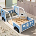 Struttura letto per bambini a forma di macchina, misure Twin/Full, con spondine laterali e doghe in legno