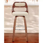 Sgabello da bar girevole in similpelle color crema e marrone con altezza seduta di 76,2 cm