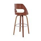 Sgabello da bar girevole in similpelle color crema e marrone con altezza seduta di 76,2 cm