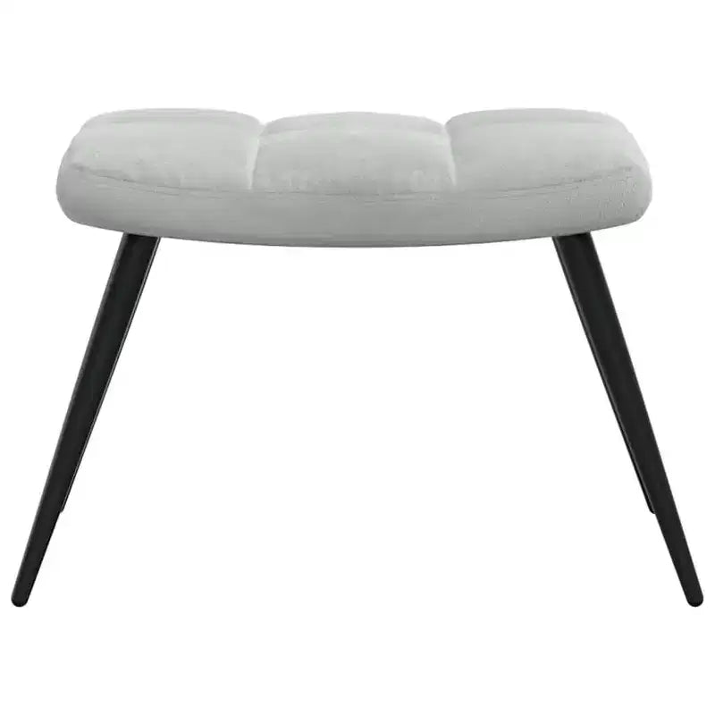 Poltrona Relax con Poggiapiedi, Rivestimento in Velluto Grigio Chiaro, Design Moderno